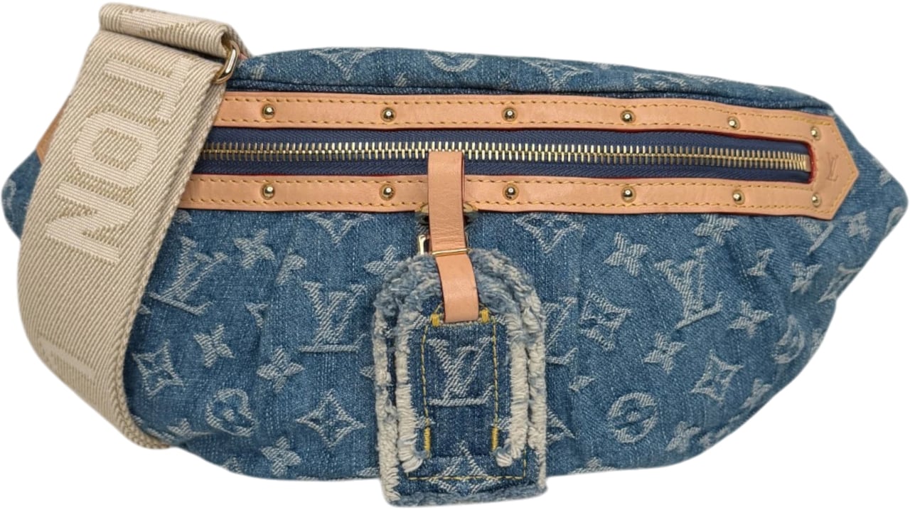 Louis Vuitton High Rise Monogram Denim M46837 Blau Fullset Blauw