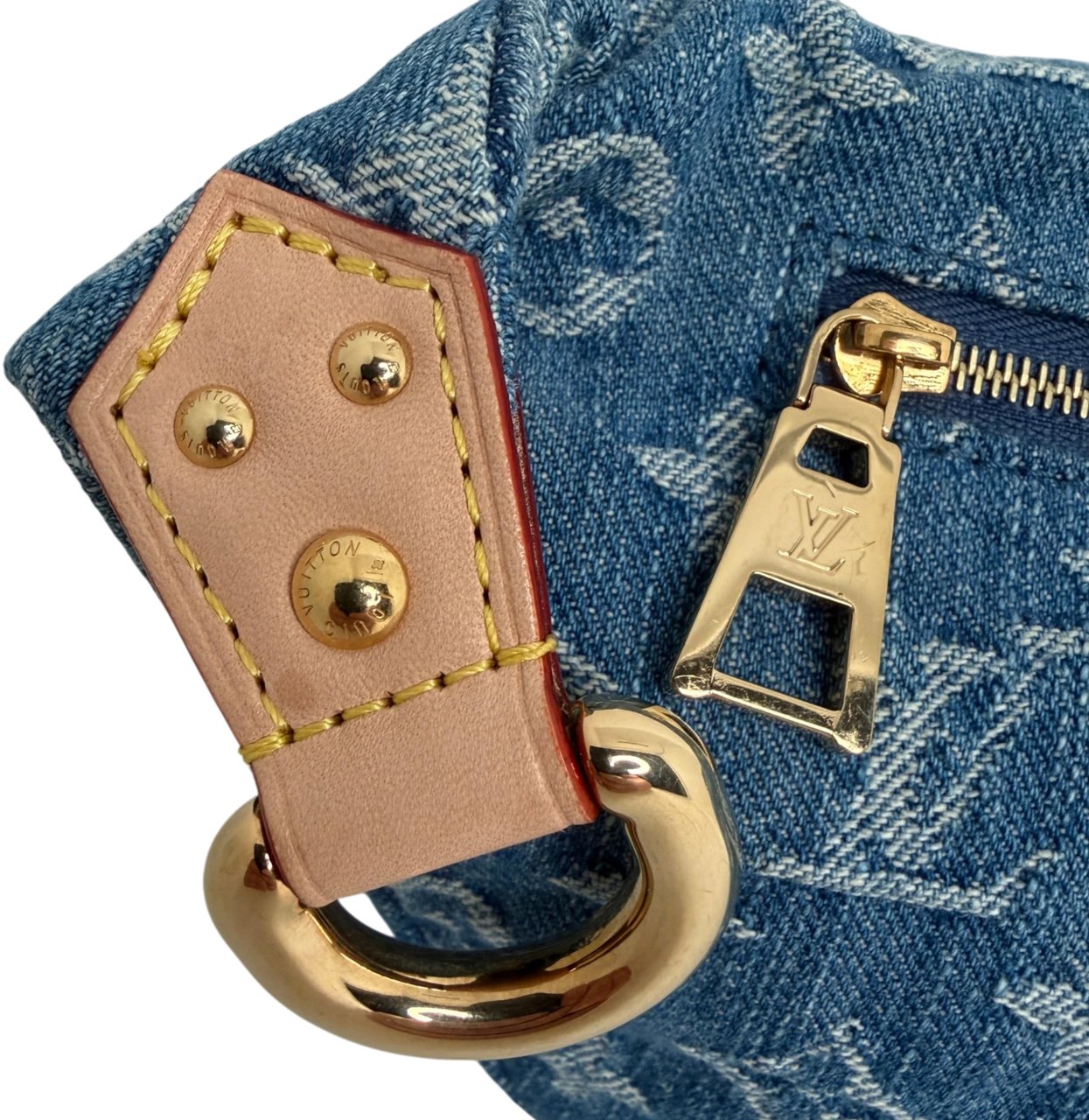 Louis Vuitton High Rise Monogram Denim M46837 Blau Fullset Blauw