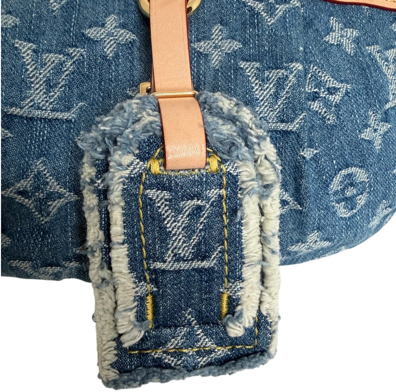 Louis Vuitton High Rise Monogram Denim M46837 Blau Fullset Blauw