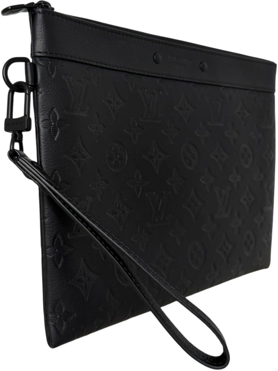 Louis Vuitton Pochette To-Go Monogram Shadow Leder Zwart