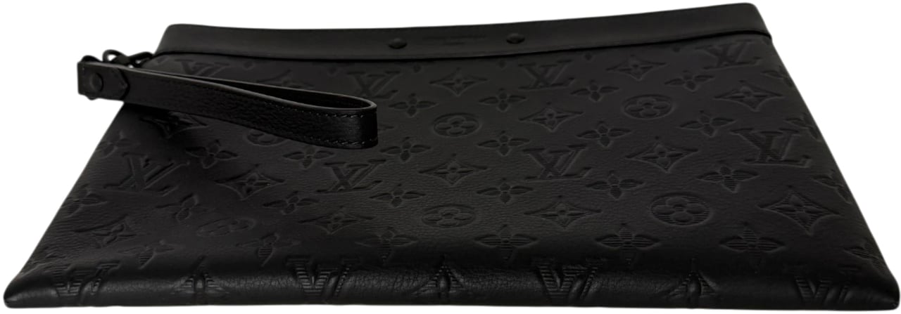Louis Vuitton Pochette To-Go Monogram Shadow Leder Zwart
