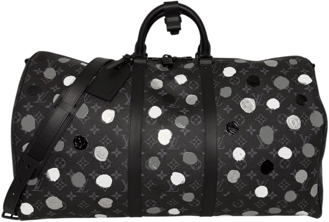 Louis Vuitton x Yayoi Kusama Keepall 55 Monogram Eclipse Fullset Zwart