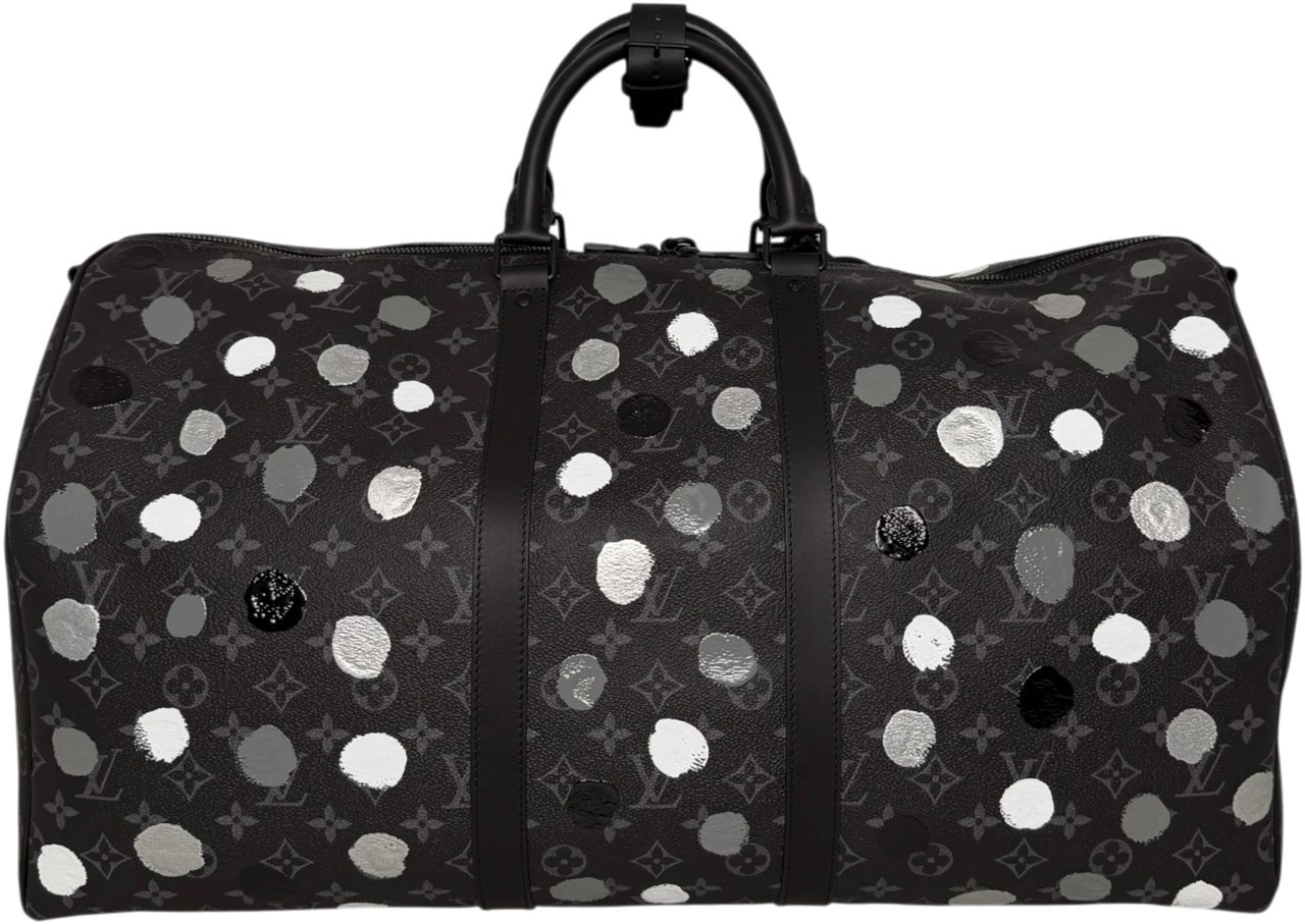 Louis Vuitton x Yayoi Kusama Keepall 55 Monogram Eclipse Fullset Zwart
