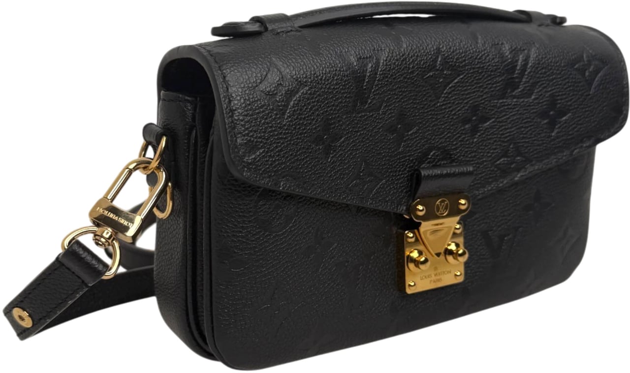 Louis Vuitton Pochette Métis East West Empreinte Leder schwarz Zwart