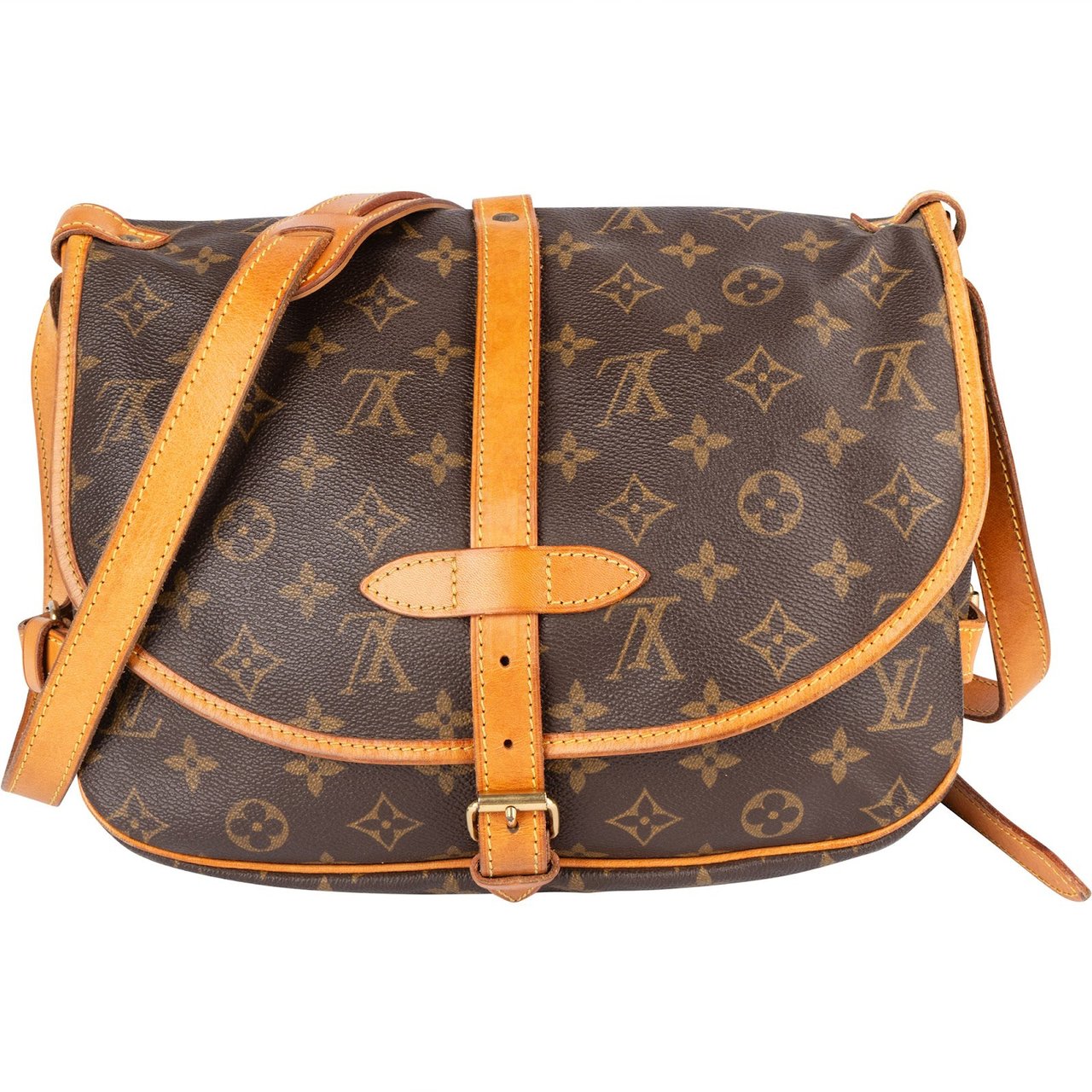 Louis Vuitton Louis Vuitton Monogram Canvas Saumur 30 Crossbody Bag Bruin