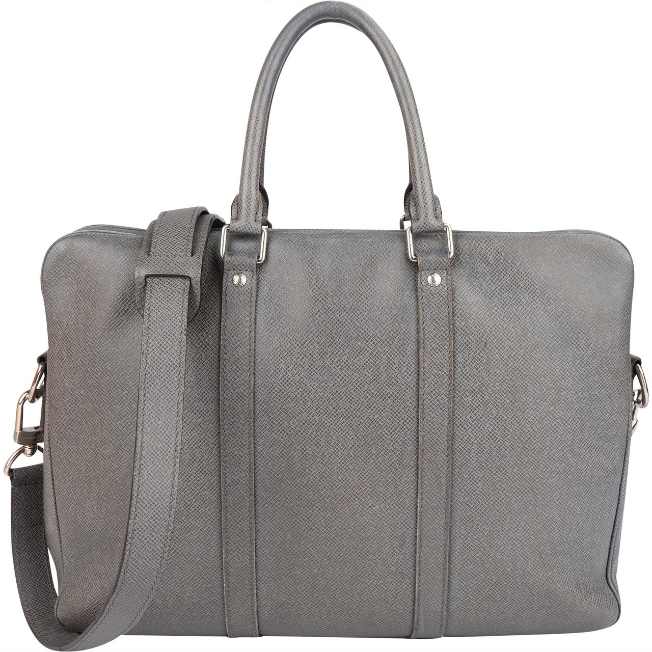 Louis Vuitton Louis Vuitton Grey Taiga Leather Porte-Documents Voyage Handbag Donkergrijs