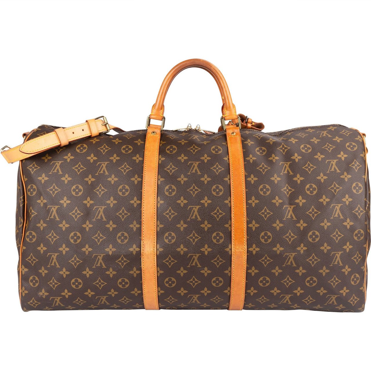 Louis Vuitton Louis Vuitton Monogram Canvas Keepall 60 Bandoulière Travel Bag Bruin