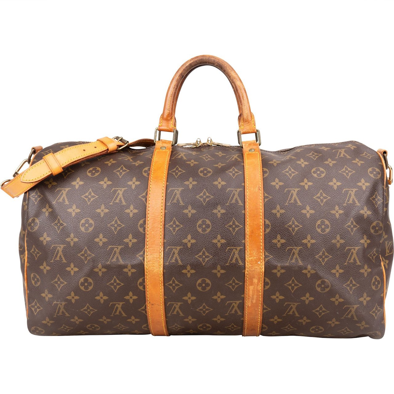 Louis Vuitton Louis Vuitton Monogram Canvas Keepall 50 Bandoulière Travel Bag Bruin