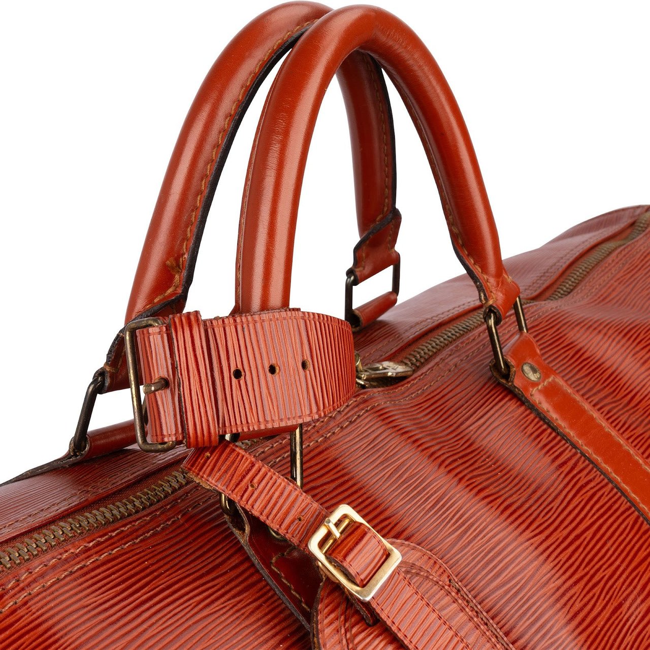 Louis Vuitton Louis Vuitton Cognac Epi Leather Keepall 55 Travel Bag Bruin