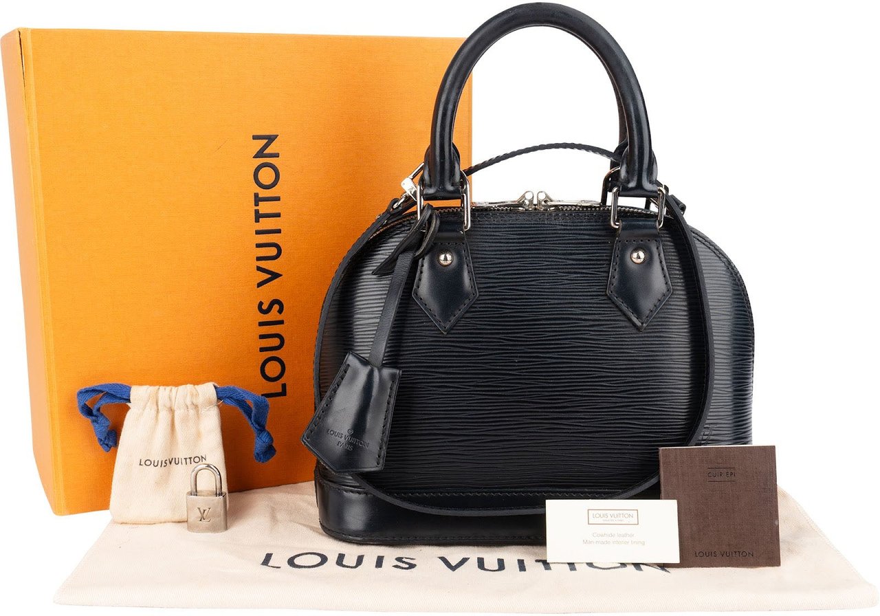 Louis Vuitton Louis Vuitton Noir Epi Leather Alma BB Handbag Zwart