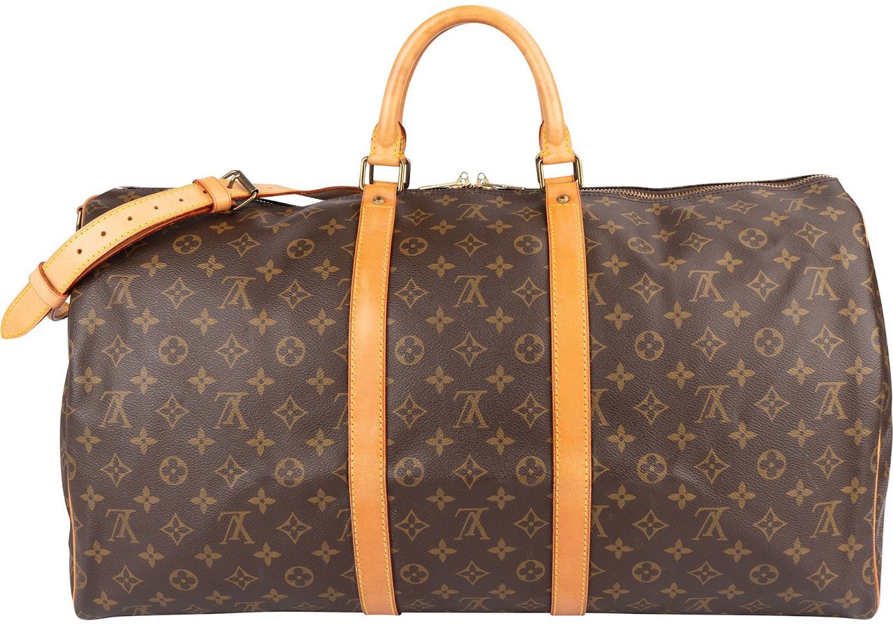 Louis Vuitton Louis Vuitton Monogram Canvas Keepall 55 Bandoulière Travel Bag Bruin