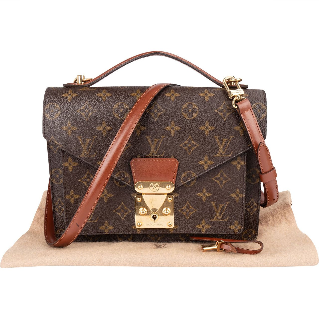 Louis Vuitton Louis Vuitton Monogram Canvas Monceau Handbag Bruin