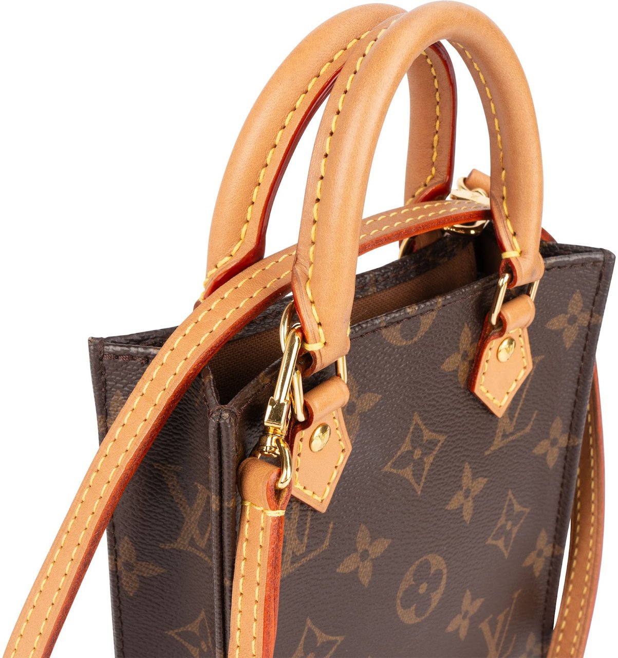 Louis Vuitton Monogram Canvas Petit Sac Plat Handbag Bruin