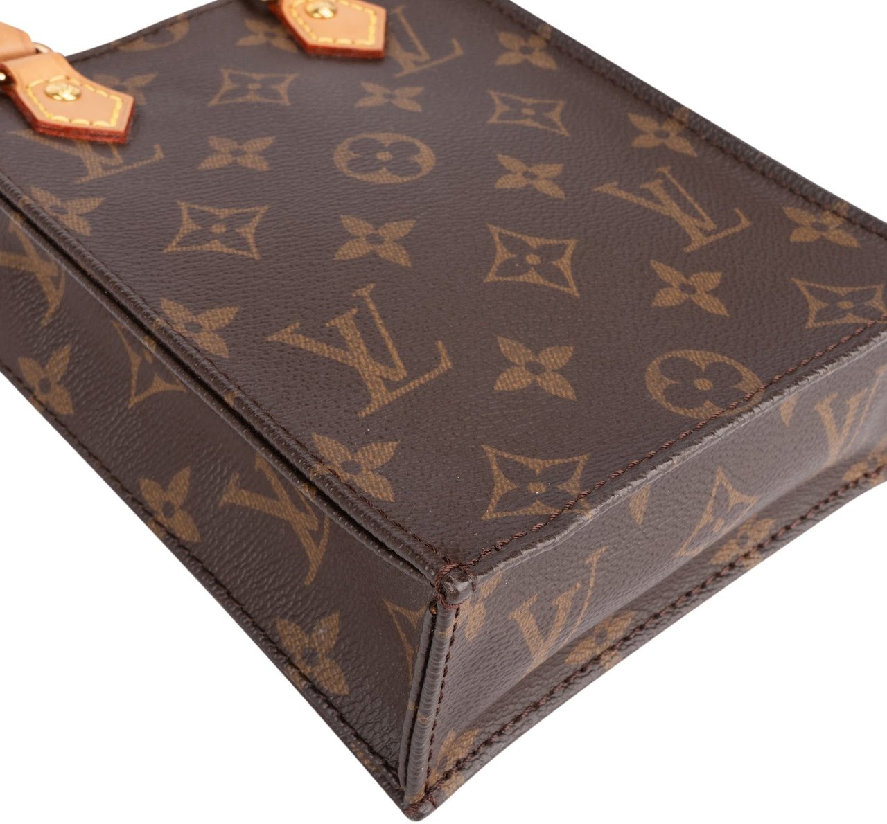 Louis Vuitton Monogram Canvas Petit Sac Plat Handbag Bruin