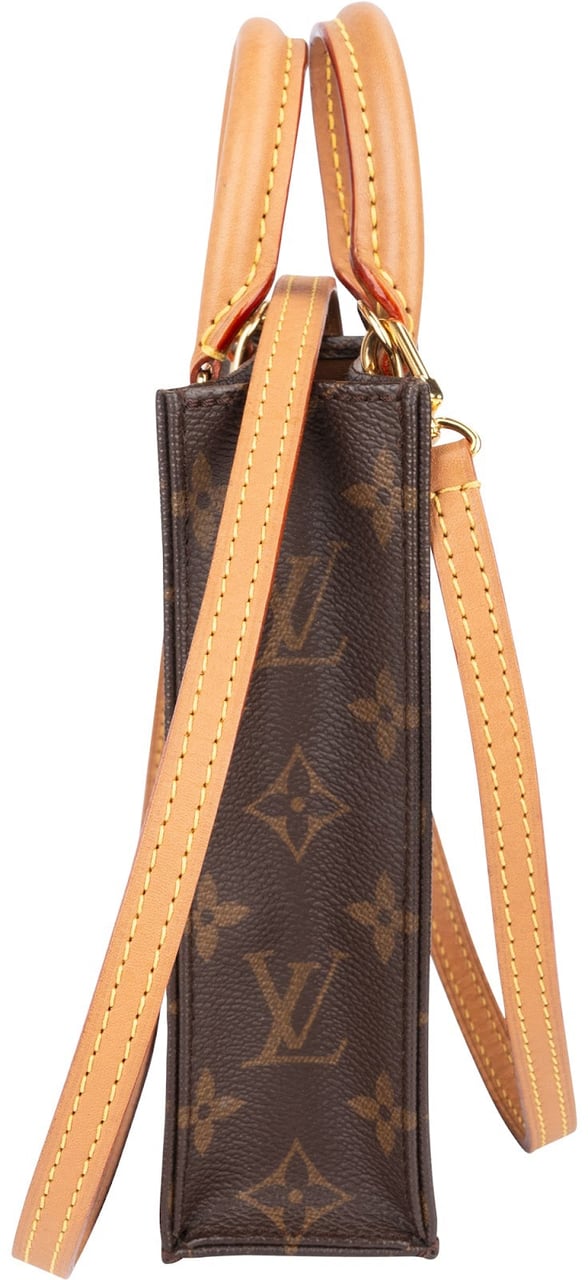 Louis Vuitton Monogram Canvas Petit Sac Plat Handbag Bruin