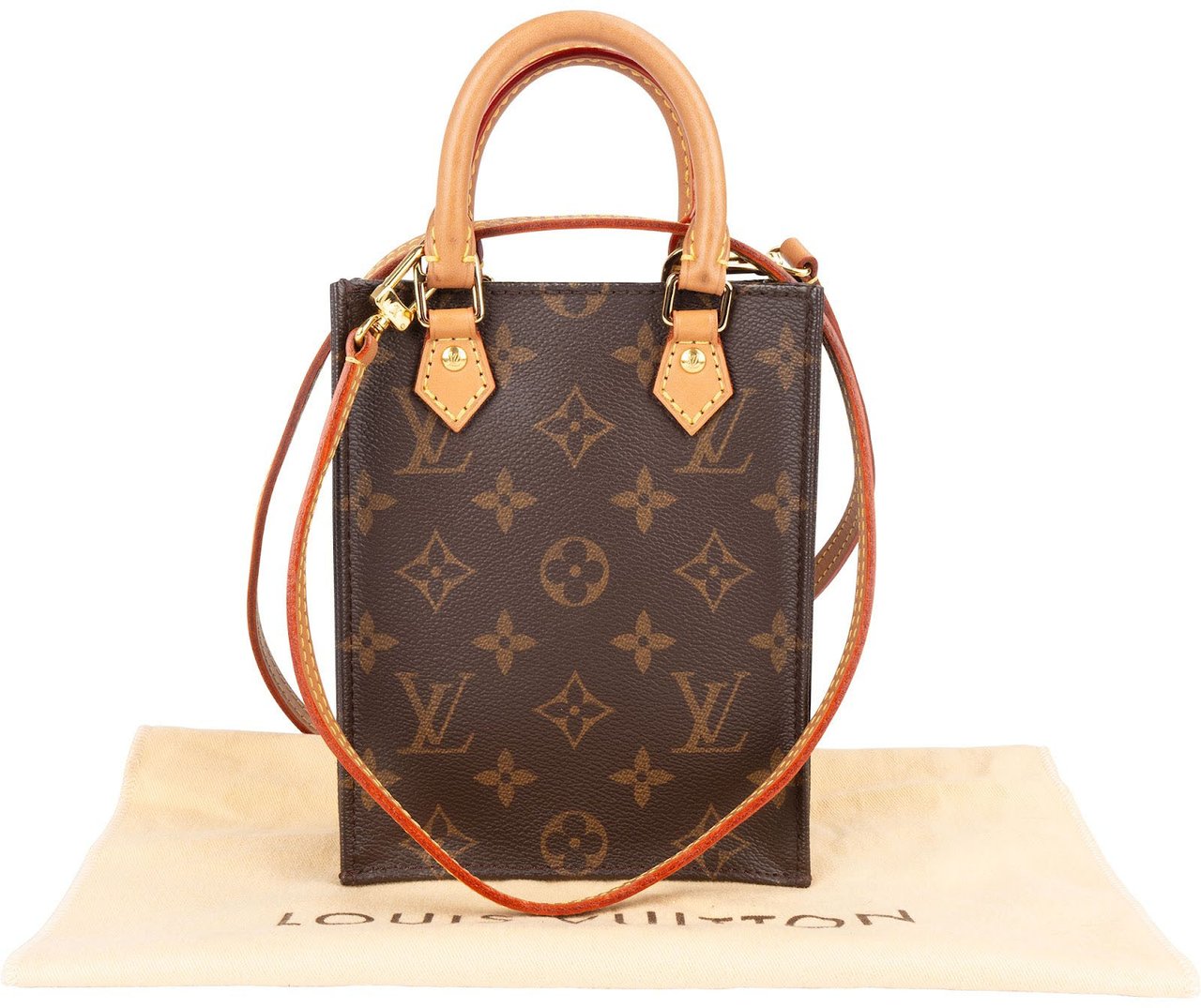 Louis Vuitton Louis Vuitton Monogram Canvas Petit Sac Plat Handbag Bruin