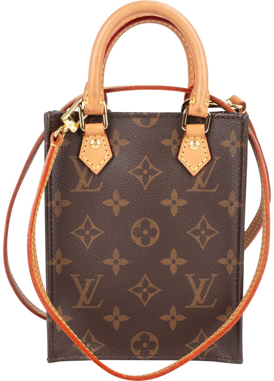 Louis Vuitton Monogram Canvas Petit Sac Plat Handbag Bruin