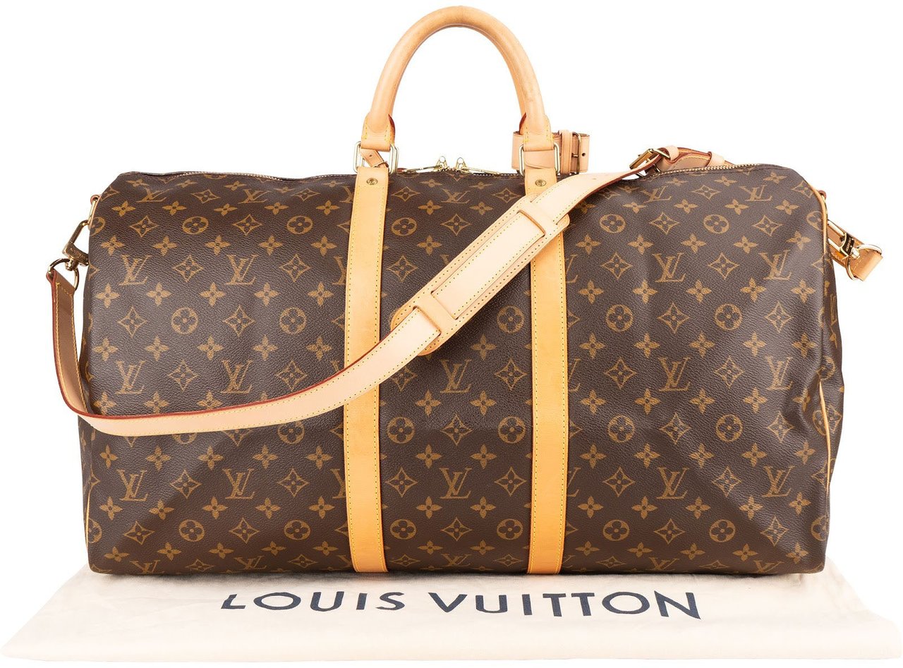 Louis Vuitton Louis Vuitton Monogram Canvas Keepall 55 Bandoulière Travel Bag Bruin