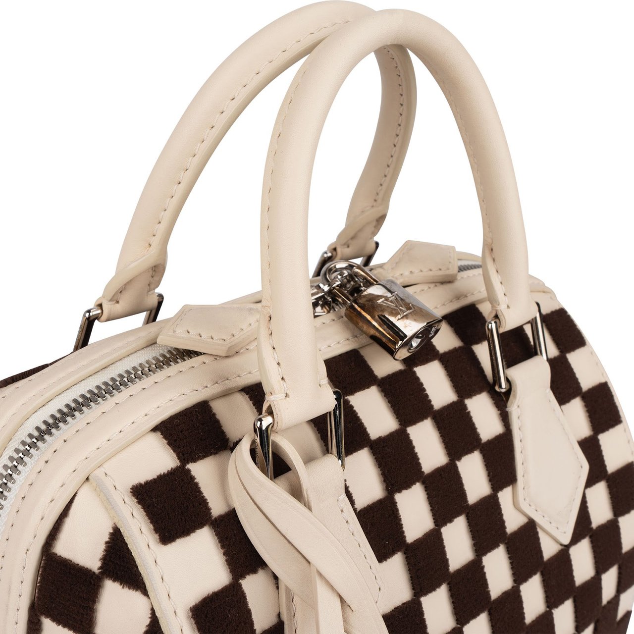 Louis Vuitton Louis Vuitton Monogram Damier Velours Speedy Cube PM Handbag Wit