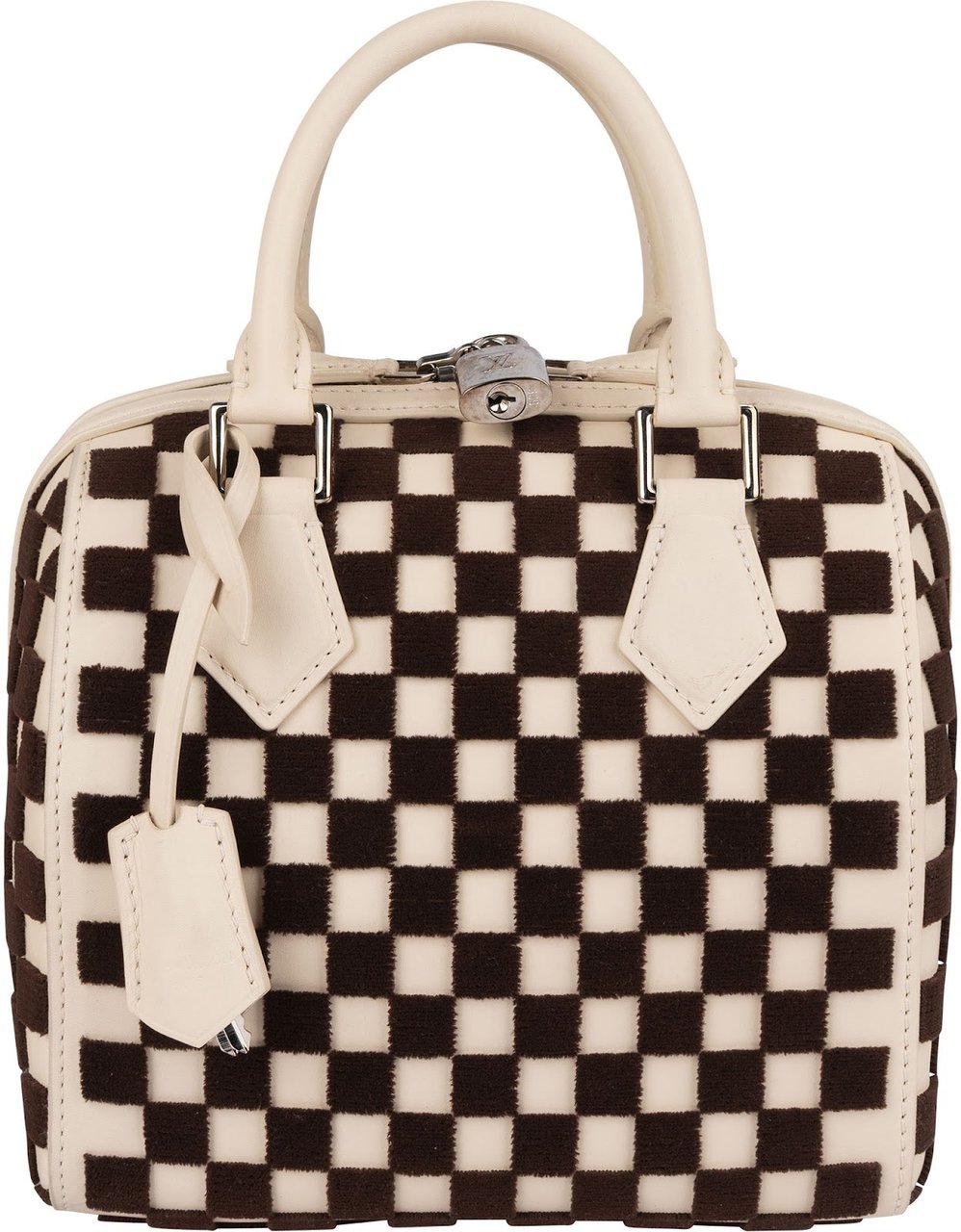 Louis Vuitton Louis Vuitton Monogram Damier Velours Speedy Cube PM Handbag Wit