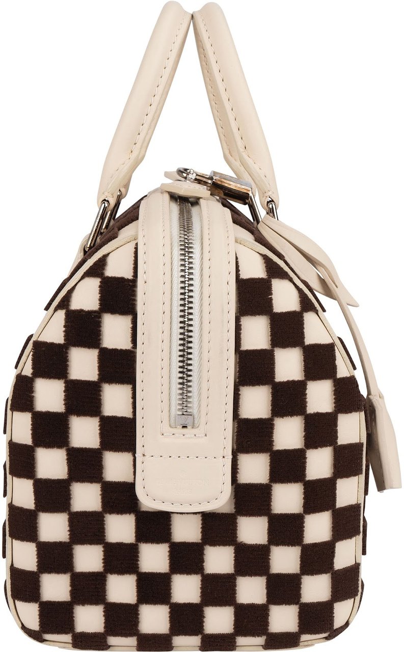 Louis Vuitton Louis Vuitton Monogram Damier Velours Speedy Cube PM Handbag Wit