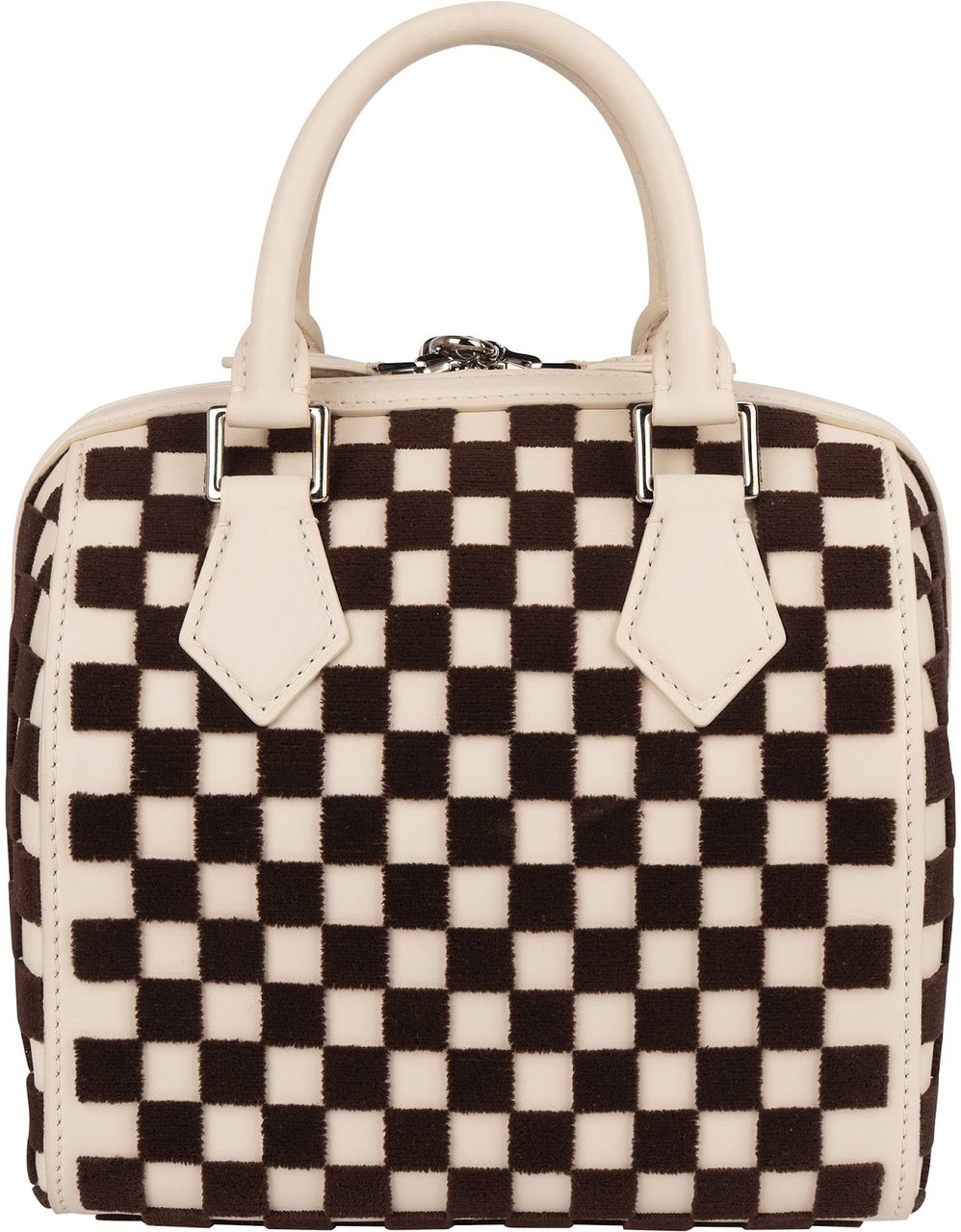Louis Vuitton Louis Vuitton Monogram Damier Velours Speedy Cube PM Handbag Wit