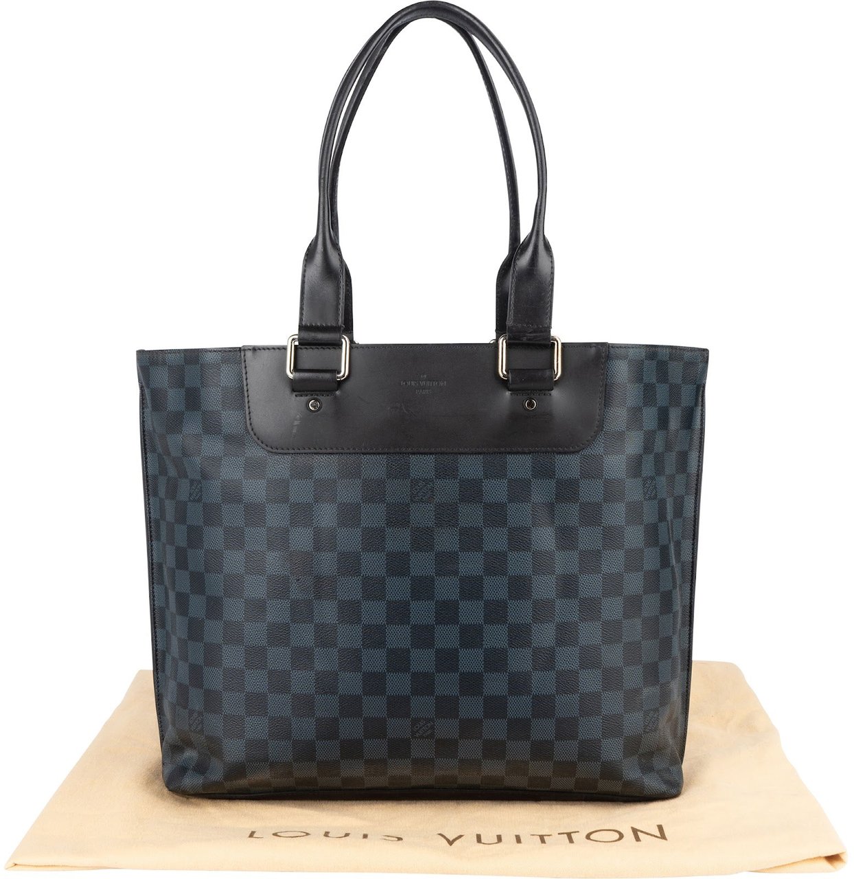 Louis Vuitton Monogram Damier Cobalt Cabas Voyage Shoulder Bag Blauw