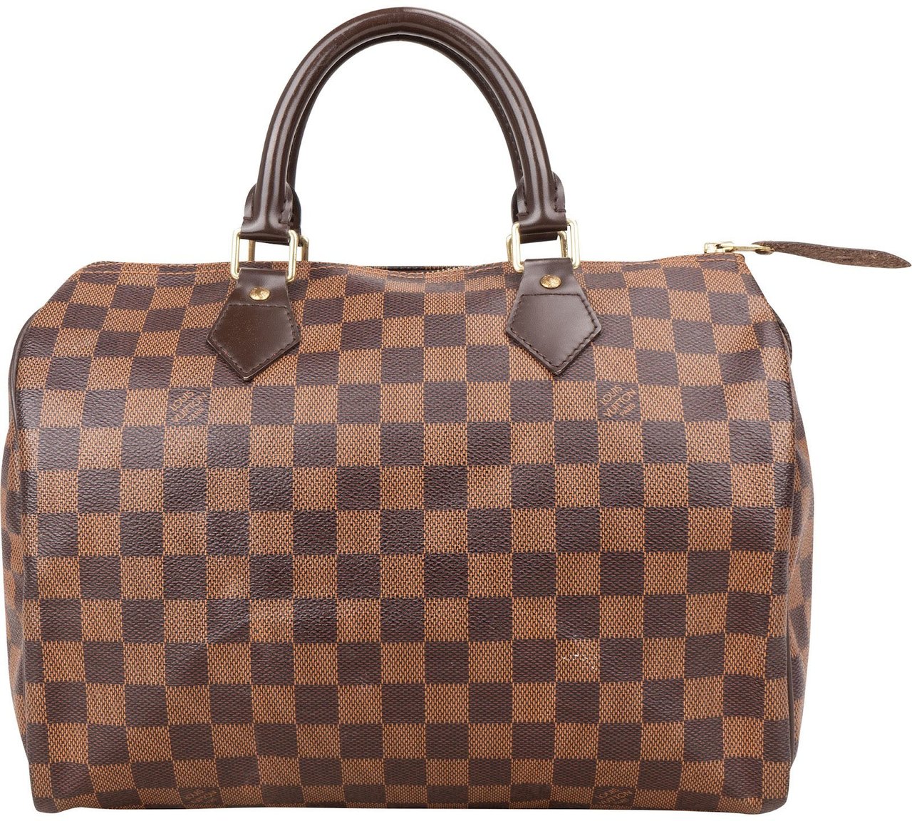 Louis Vuitton Monogram Damier Ebene Speedy 30 Handbag Bruin