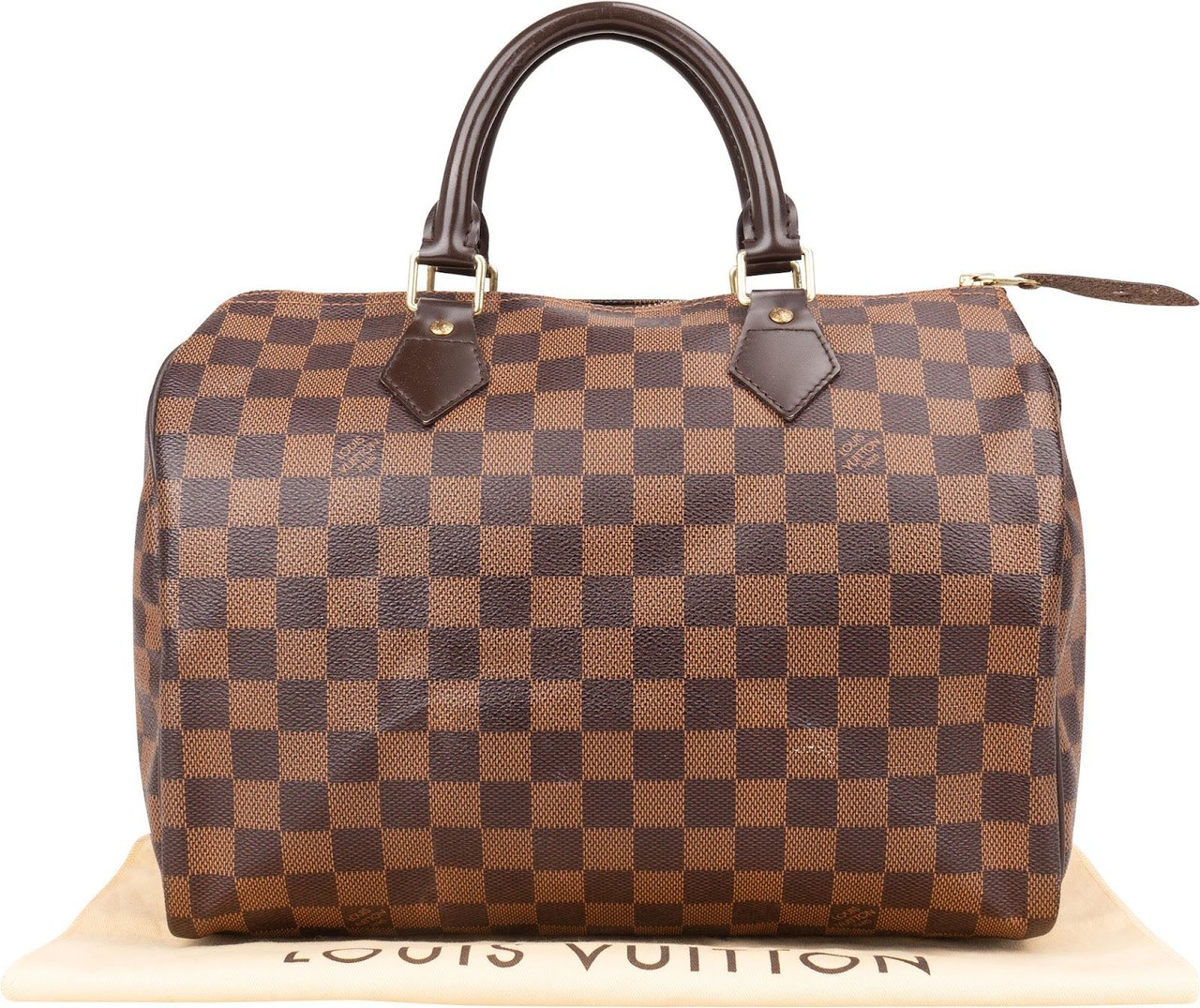 Louis Vuitton Monogram Damier Ebene Speedy 30 Handbag Bruin