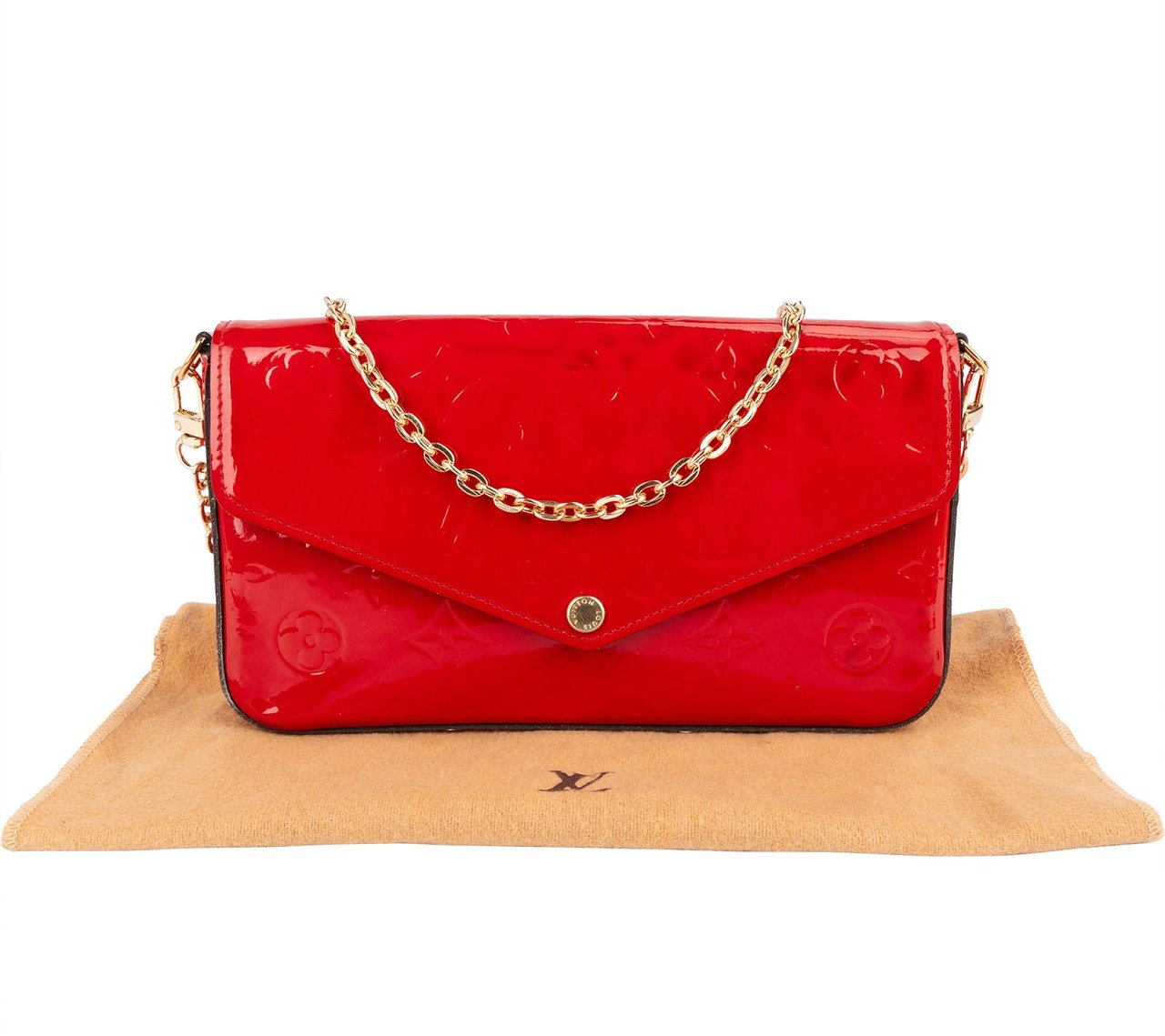Louis Vuitton Louis Vuitton Vernis Monogram Felicie Crossbody Bag Rood
