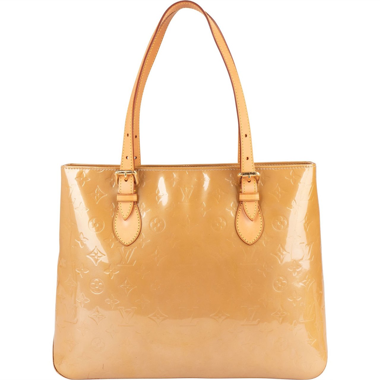 Louis Vuitton Monogram Vernis Leather Brentwood Shoulder Bag Beige