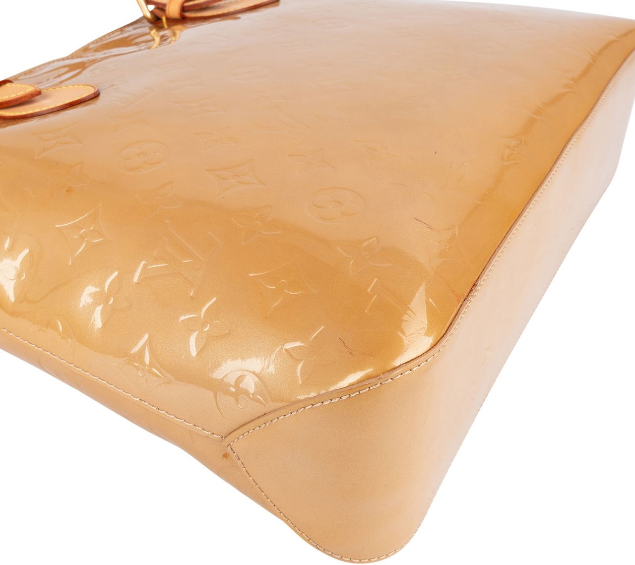 Louis Vuitton Monogram Vernis Leather Brentwood Shoulder Bag Beige