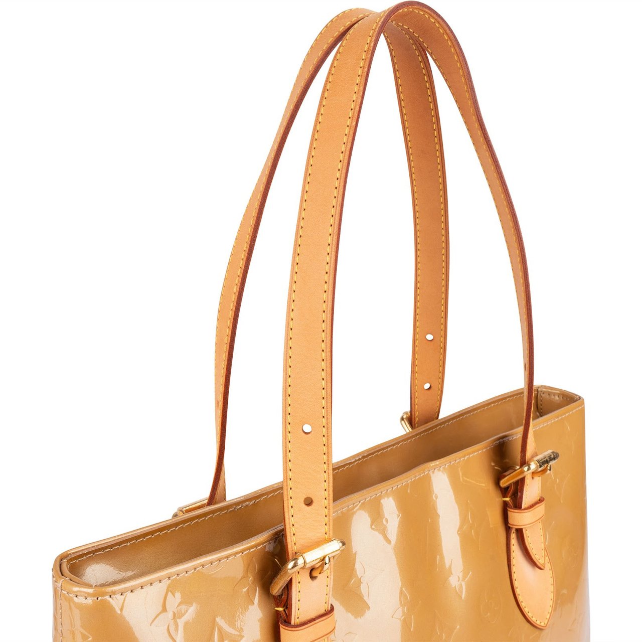 Louis Vuitton Monogram Vernis Leather Brentwood Shoulder Bag Beige