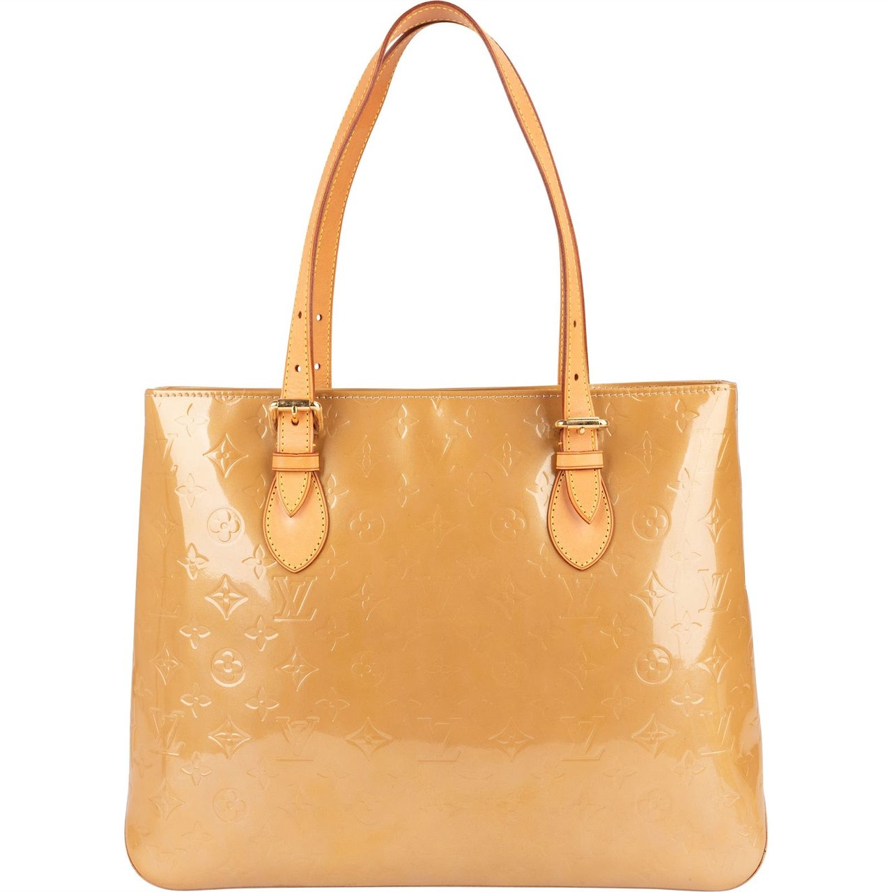 Louis Vuitton Monogram Vernis Leather Brentwood Shoulder Bag Beige