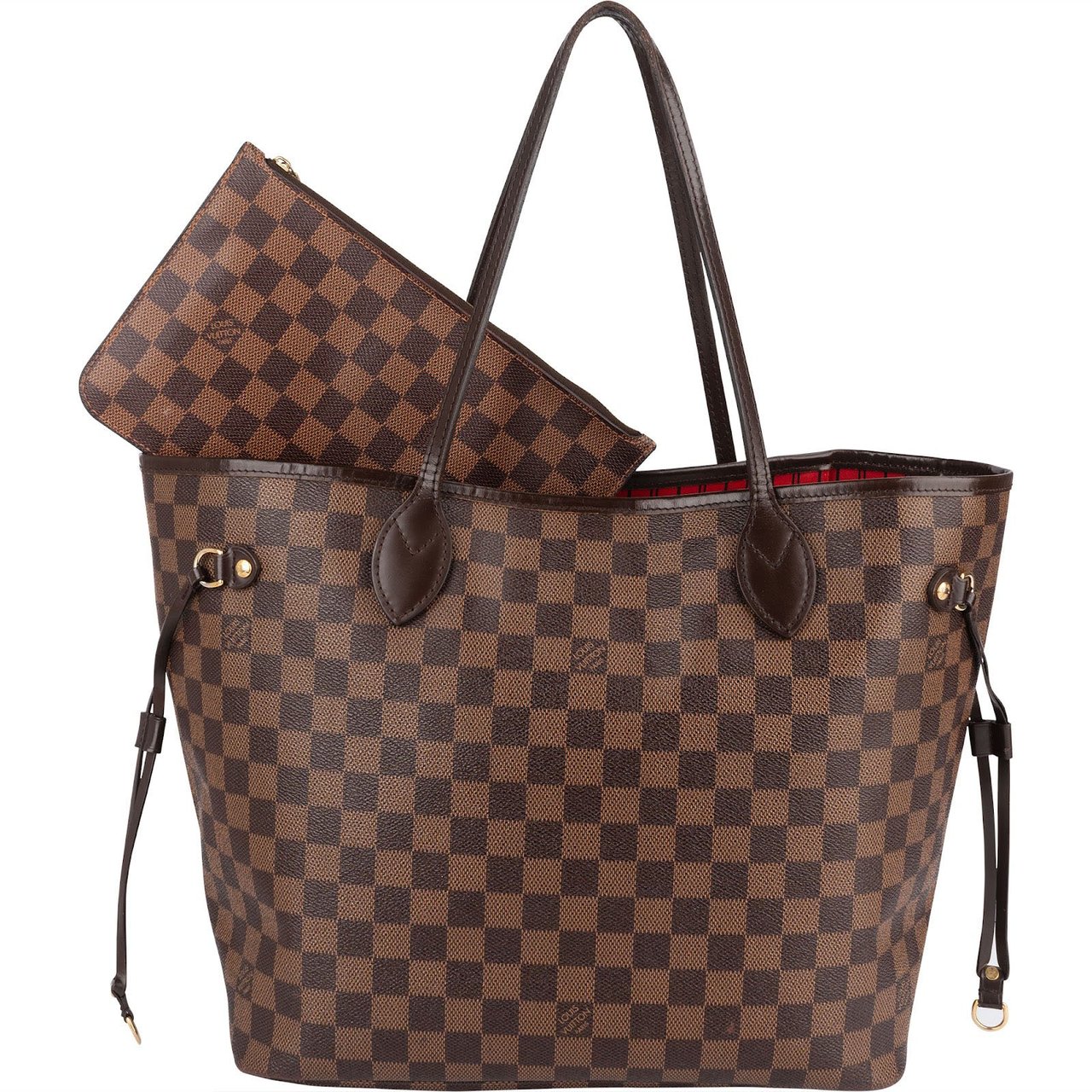 Louis Vuitton Monogram Damier Ebene Canvas Neverfull MM Shoulder Bag Bruin