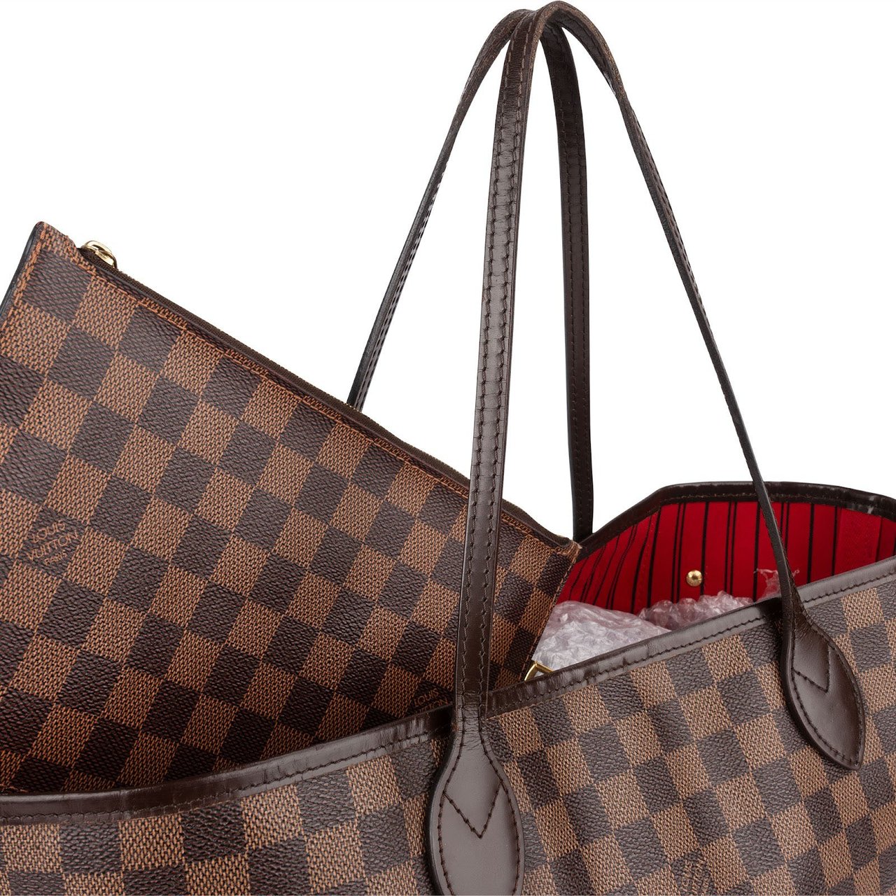 Louis Vuitton Monogram Damier Ebene Canvas Neverfull MM Shoulder Bag Bruin