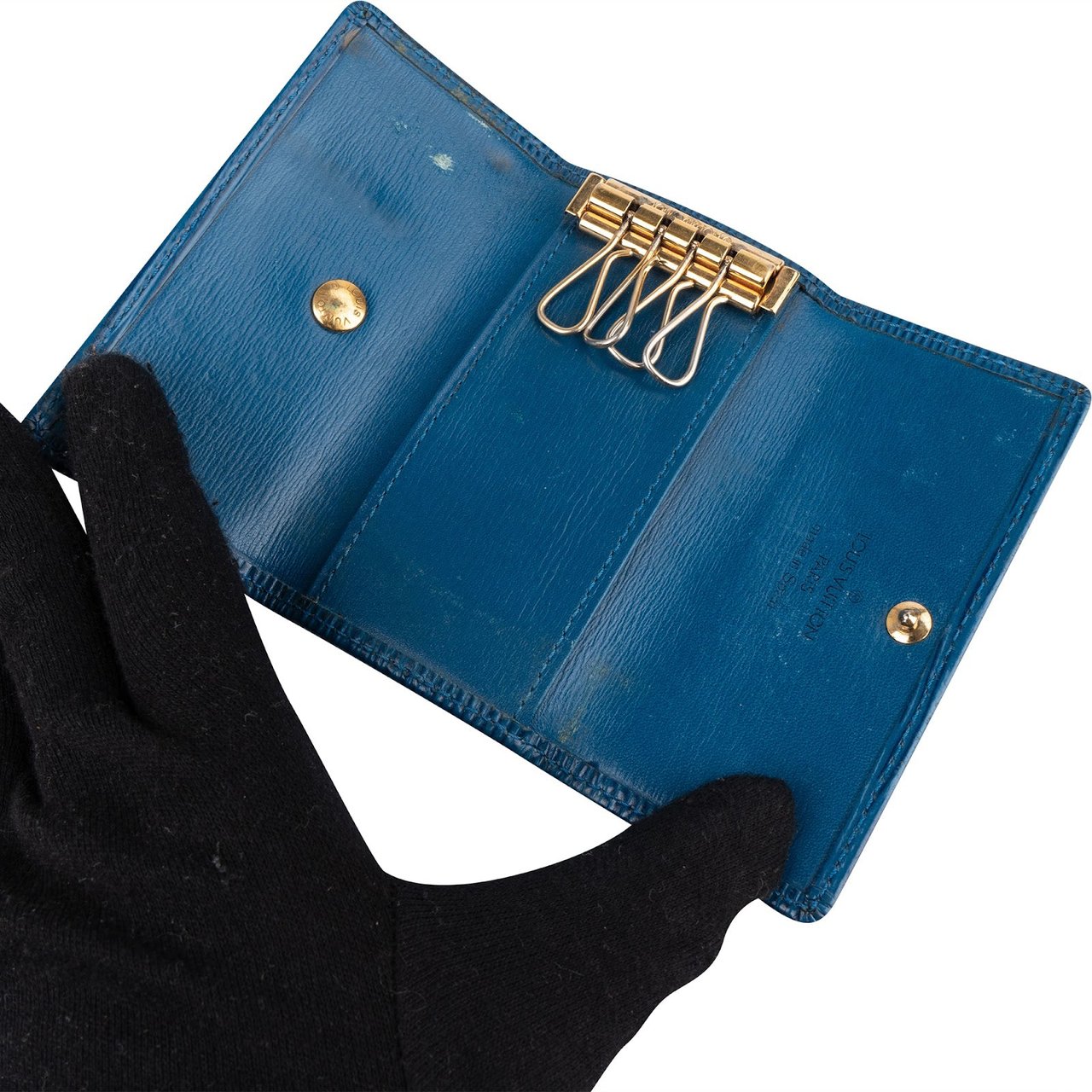 Louis Vuitton Louis Vuitton Blue Epi Leather Keyholder Blauw