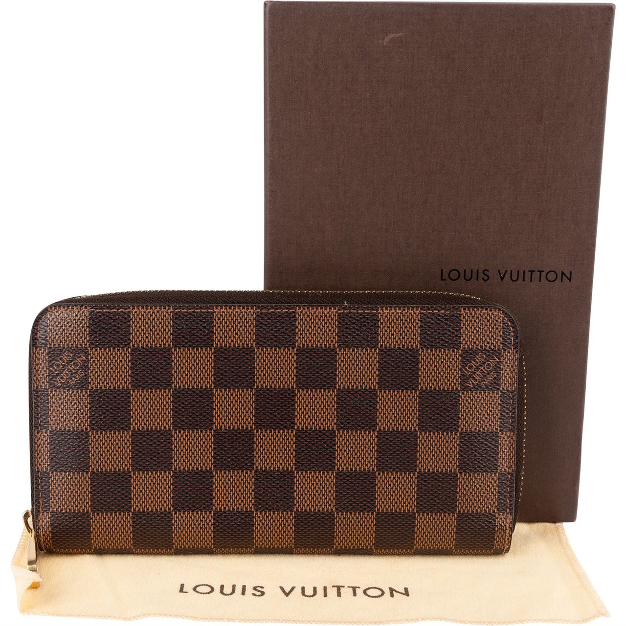 Louis Vuitton Louis Vuitton Monogram Damier Ebene Zippy Wallet Bruin