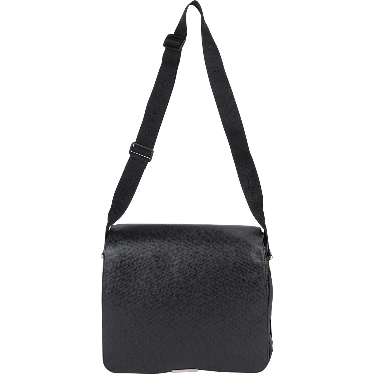 Louis Vuitton Taiga Leather and Nylon Victor Messenger Crossbody Bag Zwart