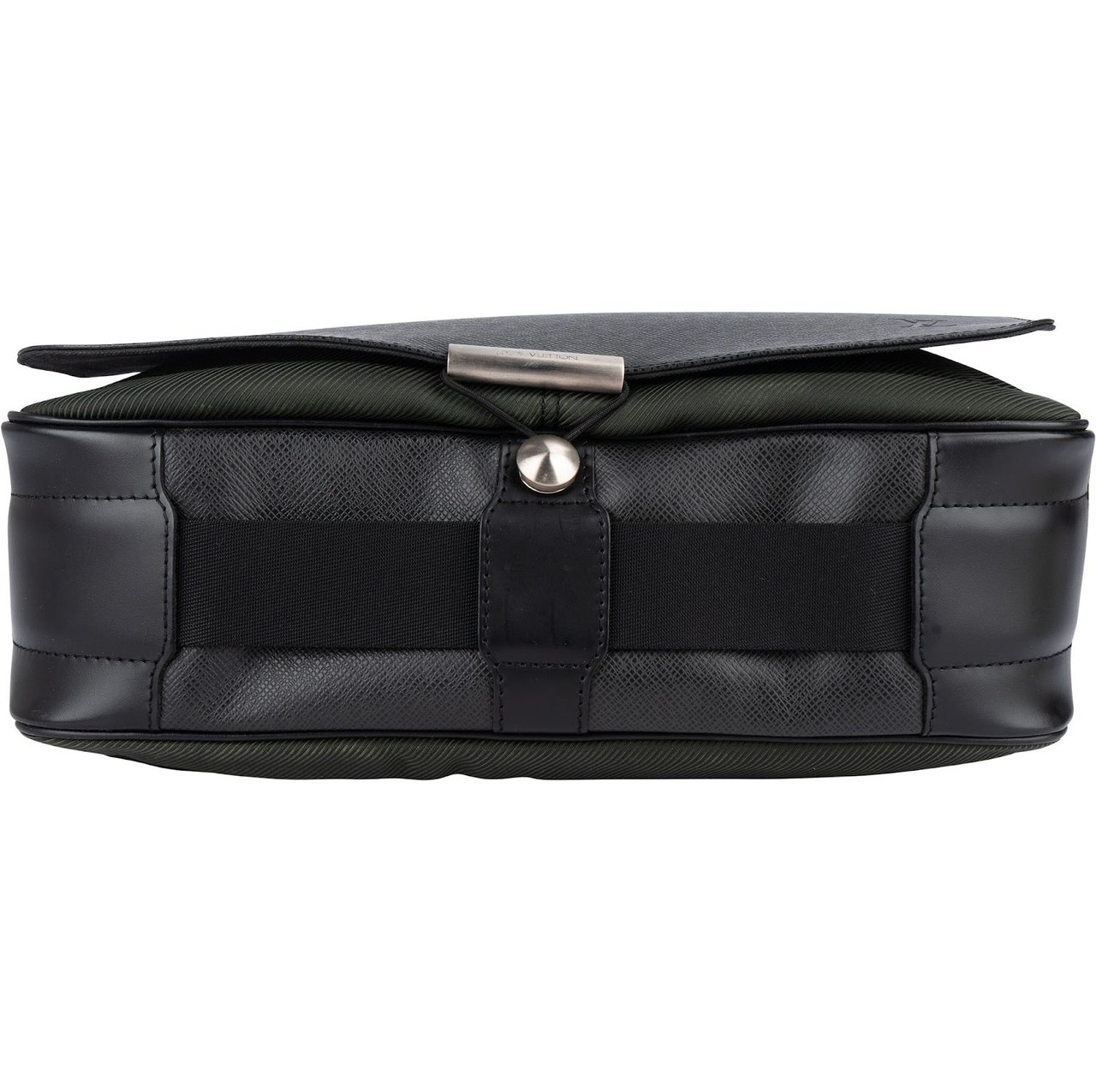 Louis Vuitton Taiga Leather and Nylon Victor Messenger Crossbody Bag Zwart