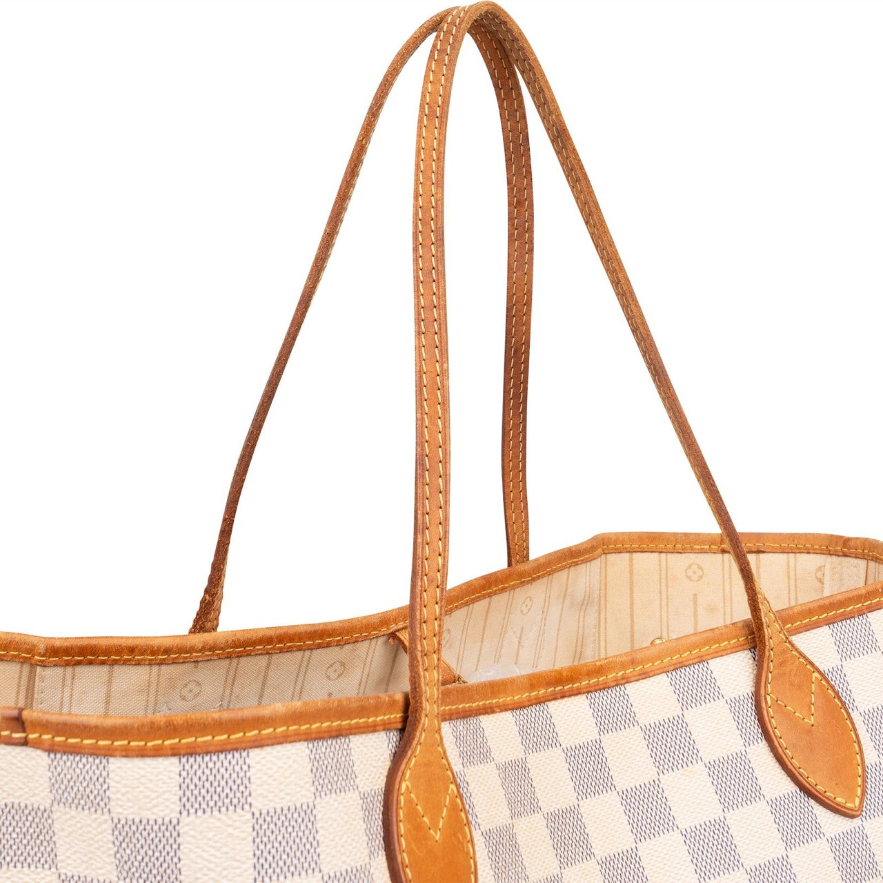 Louis Vuitton Louis Vuitton Monogram Damier Azur Canvas Neverfull MM Shoulder Bag Wit