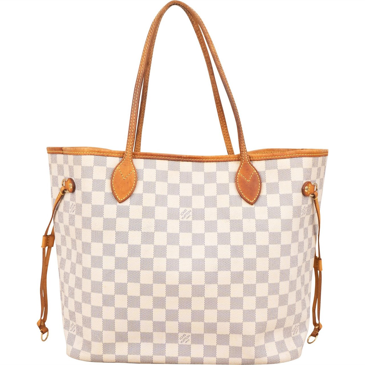 Louis Vuitton Louis Vuitton Monogram Damier Azur Canvas Neverfull MM Shoulder Bag Wit
