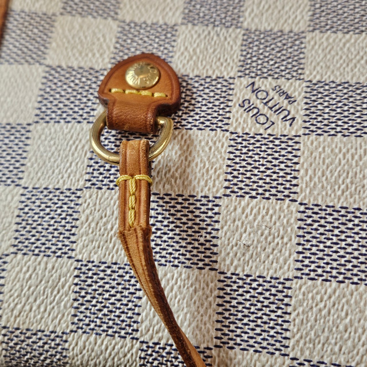 Louis Vuitton Louis Vuitton Monogram Damier Azur Canvas Neverfull MM Shoulder Bag Wit