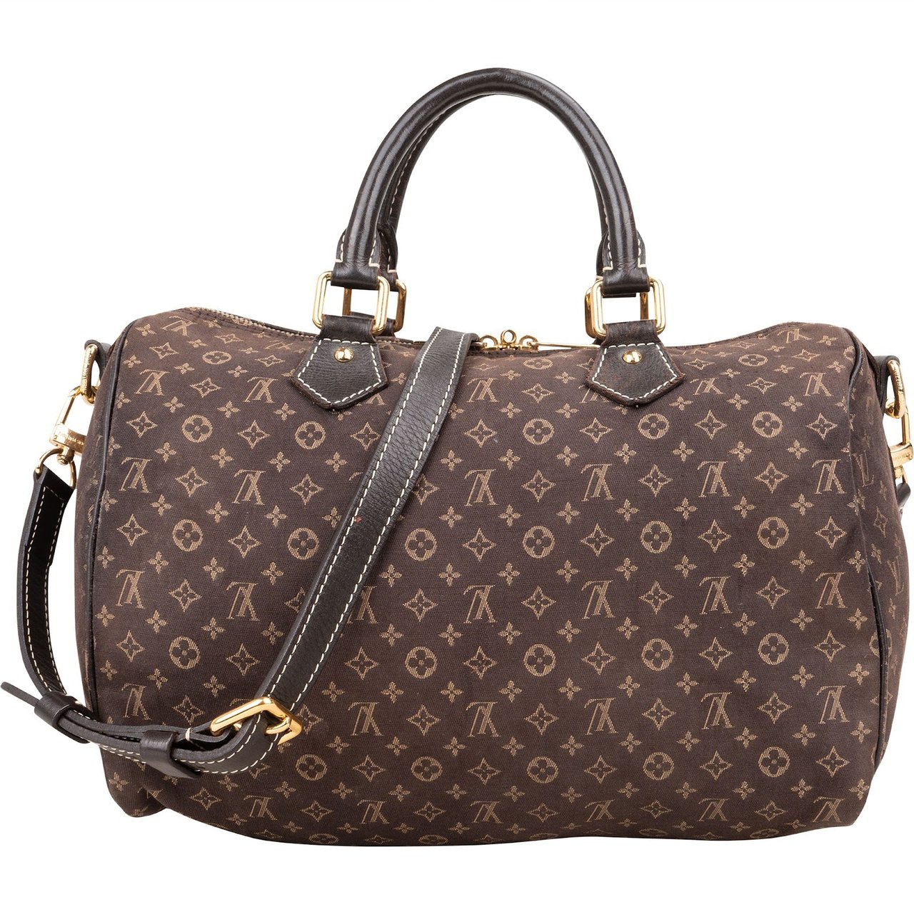 Louis Vuitton Mini Lin Monogram Speedy 30 Bandoulière Handbag Bruin