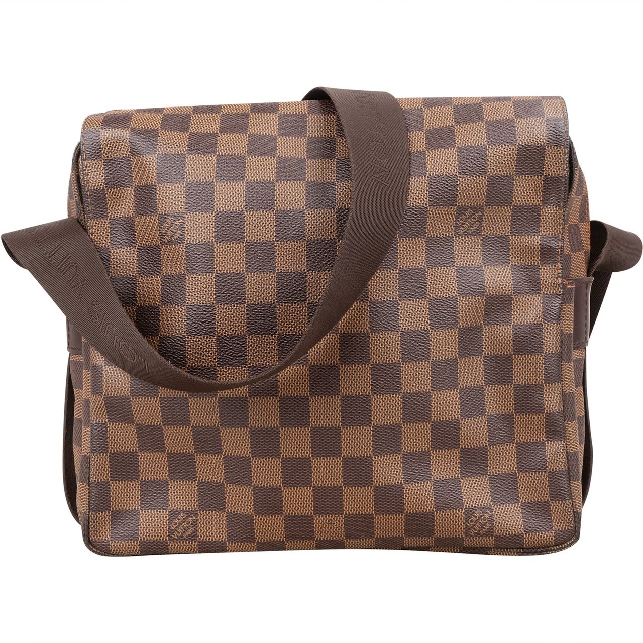 Louis Vuitton Monogram Damier Ebene Naviglio Messenger Crossbody Bag Bruin