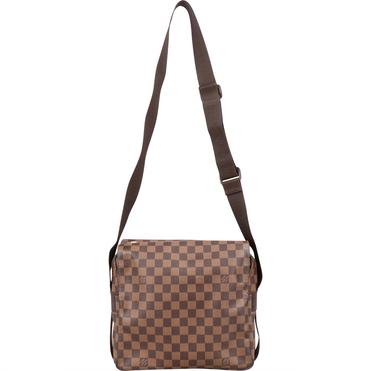 Louis Vuitton Monogram Damier Ebene Naviglio Messenger Crossbody Bag Bruin