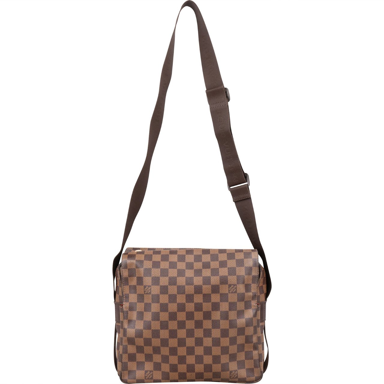 Louis Vuitton Monogram Damier Ebene Naviglio Messenger Crossbody Bag Bruin