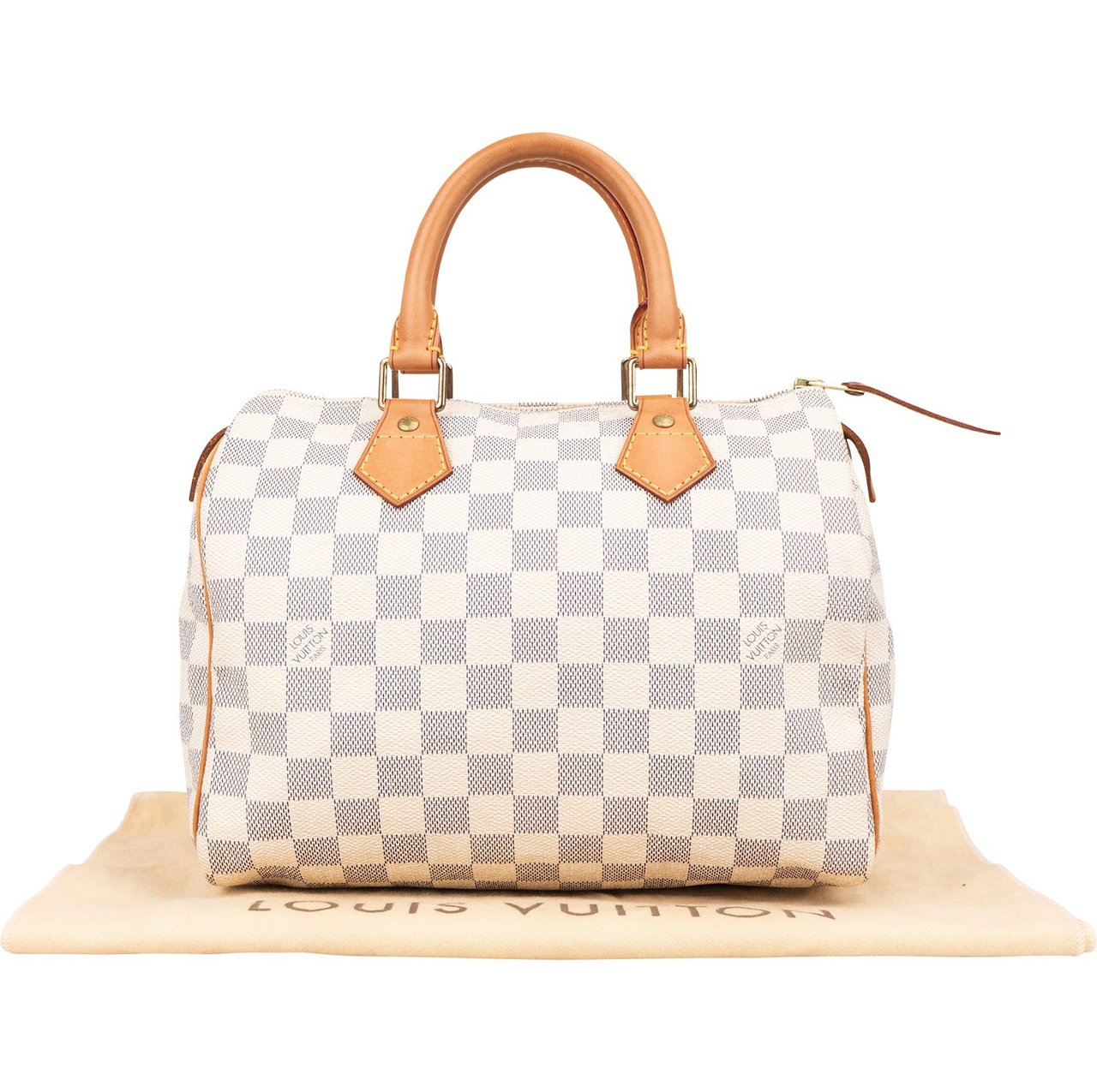 Louis Vuitton Louis Vuitton Monogram Damier Azur Canvas Speedy 25 Handbag Wit