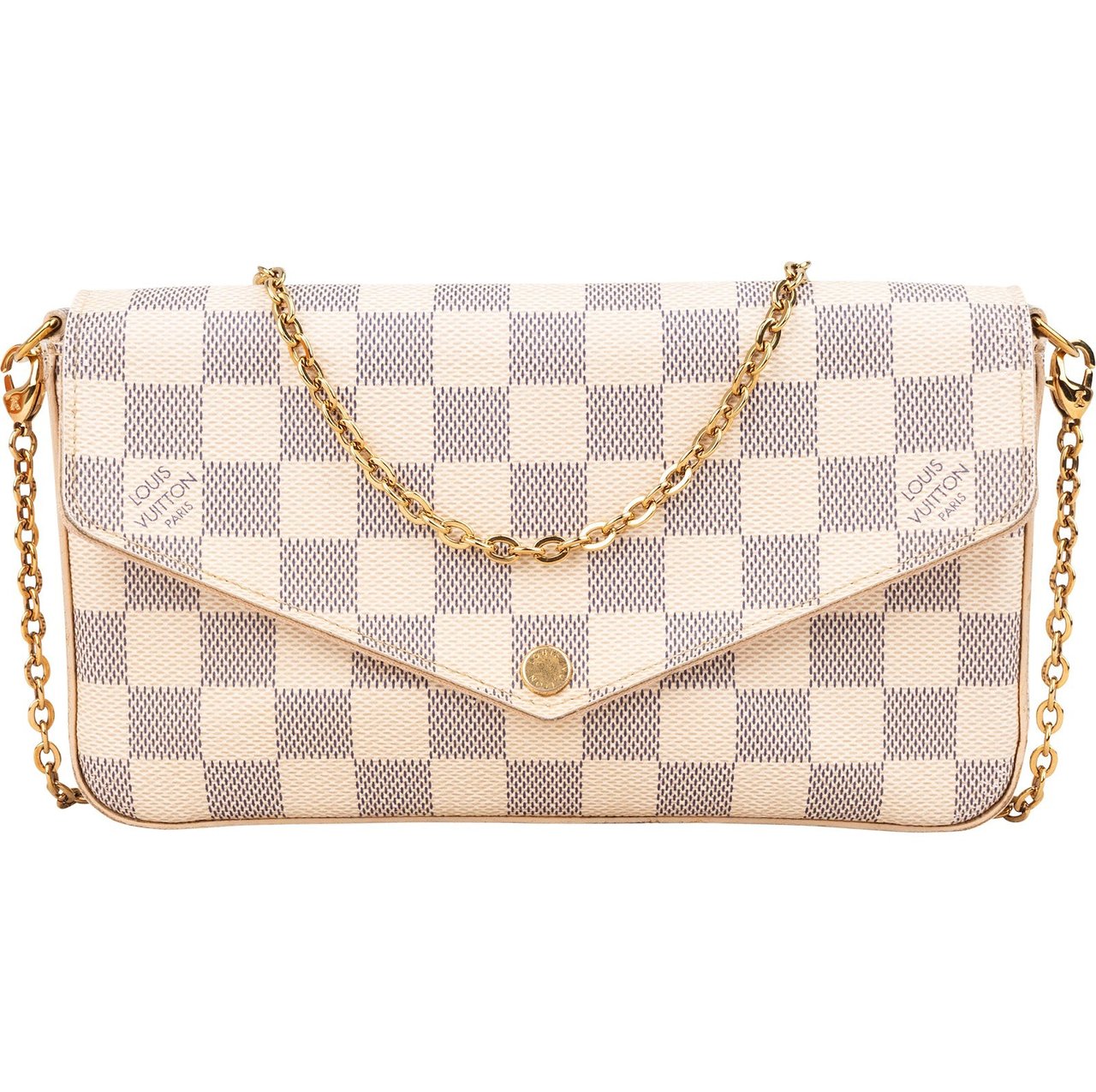 Louis Vuitton Louis Vuitton Monogram Damier Azur Canvas Pochette Félicie Crossbody Bag Wit