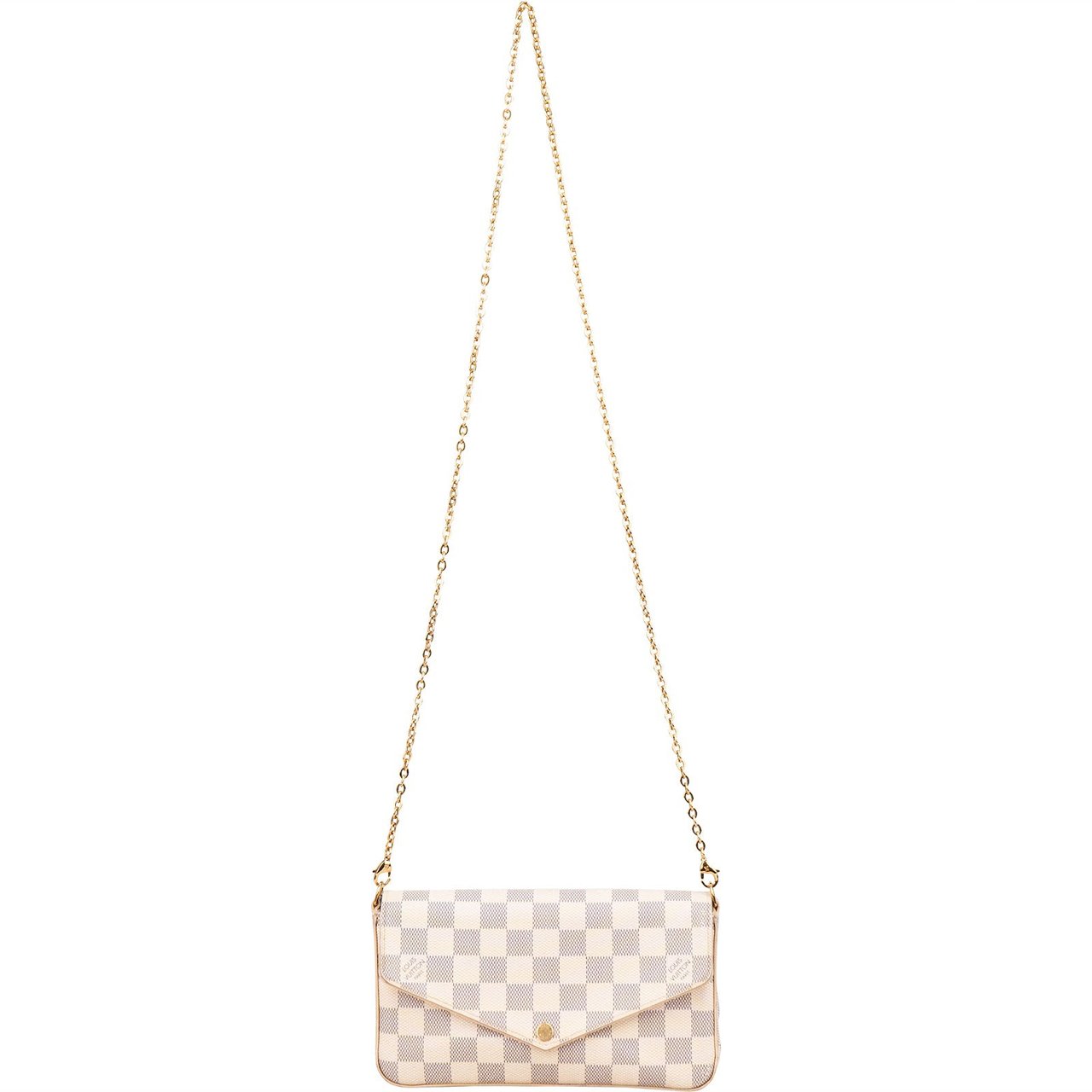 Louis Vuitton Louis Vuitton Monogram Damier Azur Canvas Pochette Félicie Crossbody Bag Wit